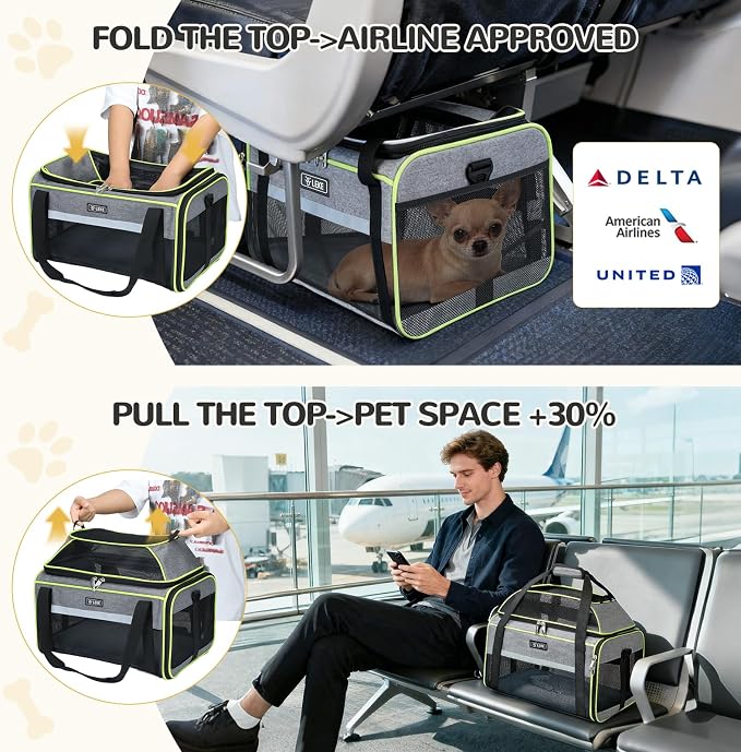 Lekereise Top-Expandable Pet Carrier 18x11x11Inch Delta American United Airline - Image 2