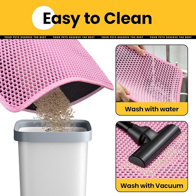 Cat Litter Mat, Upgrade Super Waterproof Back Layer Litter Box Mat, Non Slip - Image 4