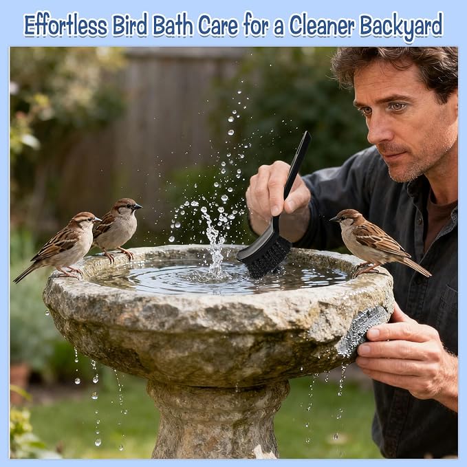2 Pcs Bird Bath Brush Black Hard Bristle Cleaning Brush - Image 7