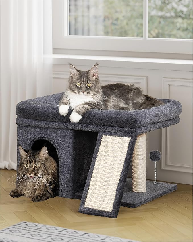XL Cat Tree Tower for Large Adult Cats 20 lbs+, 25in Perch Bed, Condo Cave for - Image 8