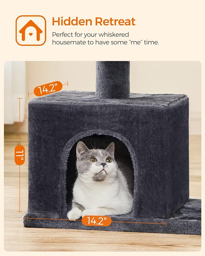 Feandrea Cat Tree, 33.1-Inch Cat Tower, Plush Condo - Image 8