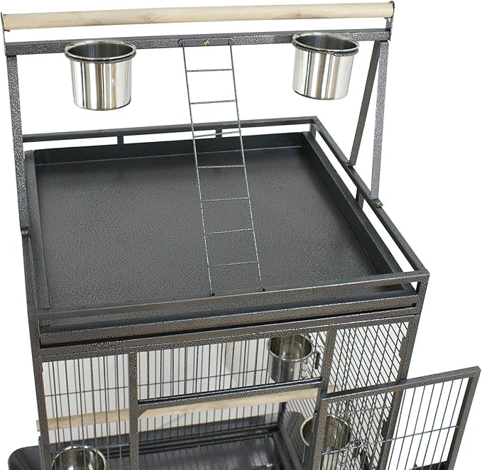 ZENY 68-Inch Birdcage, Playtop Parrot Cage, Wrought Iron Bird Cage - Image 7