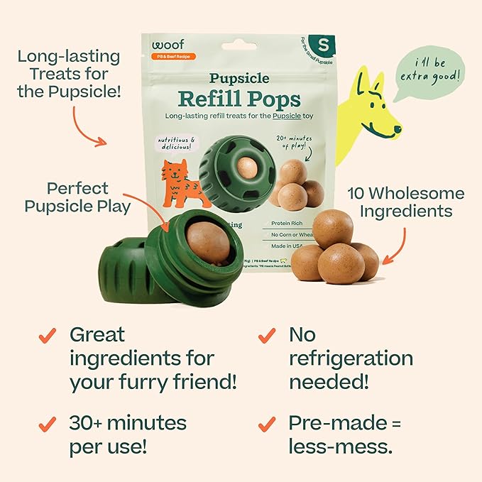WOOF Pupsicle Refill Pops, Delicious Long Lasting Dog Treats, Pre-Made Pupsicle - Image 3