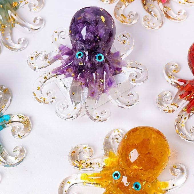 Natural Crystal Tiger's Eye Gravel Octopus Resin Marine Animals Fish Tank - Image 6