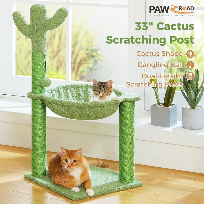 PAWZ Road Cactus Cat Tree, 33 Inchs Cat Tower - Image 6
