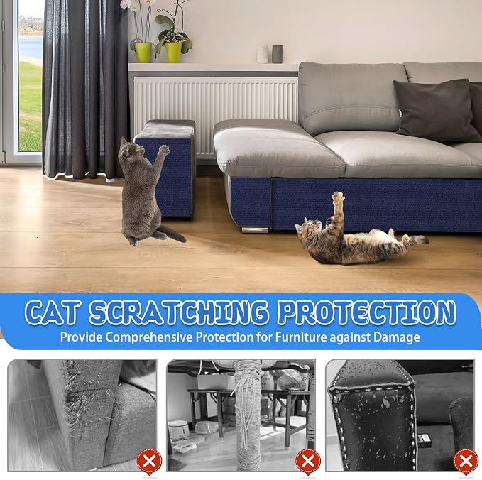 Climbing Cat Scratcher Mat Trimmable Cat Scratching Post Carpet 157.4’’x15.8’’ - Image 5