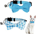 2 Pcs Boy Cat Collar with Bell Breakaway Cat Collars Cute Kitten Bow Tie Collar by Sliverdew