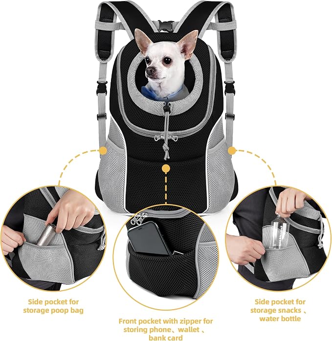 WOYYHO Pet Dog Carrier Backpack Small Dog Front Backpack Ventilated Dog Carrier - Image 4
