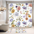 4 PCS Purple Floral Birds Bathroom Set by Ufeela
