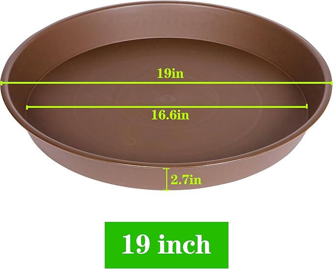 4 Pack of 18 19 inch Plant Saucer Drip Tray, Heavy Duty Large Deep Plant Saucers - Image 3