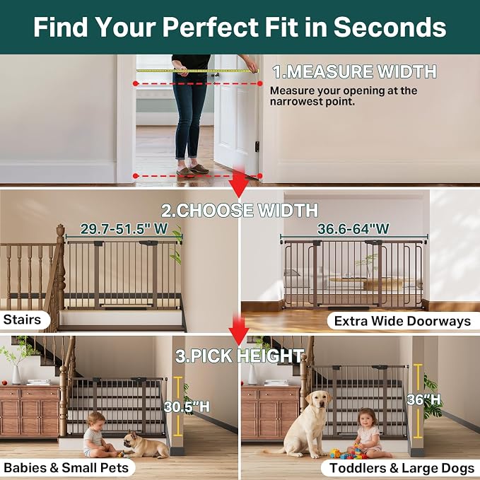 Cumbor 29.7"–51.5" Extra Wide Baby Gate - Image 2