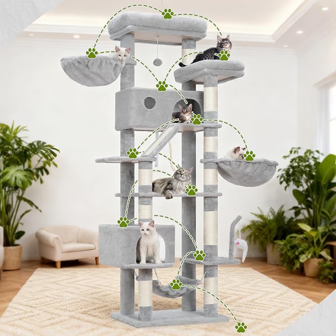 Cat Tree for Large Cats, 78.7" Tall Cat Tower for Indoor Cats Multiple Cats - Image 6