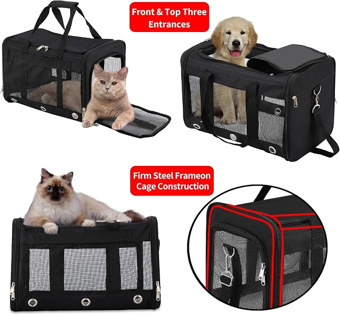 Soft Sided Cat/Dog Carrier, Collapsible Pets Travel Carriers - Image 6