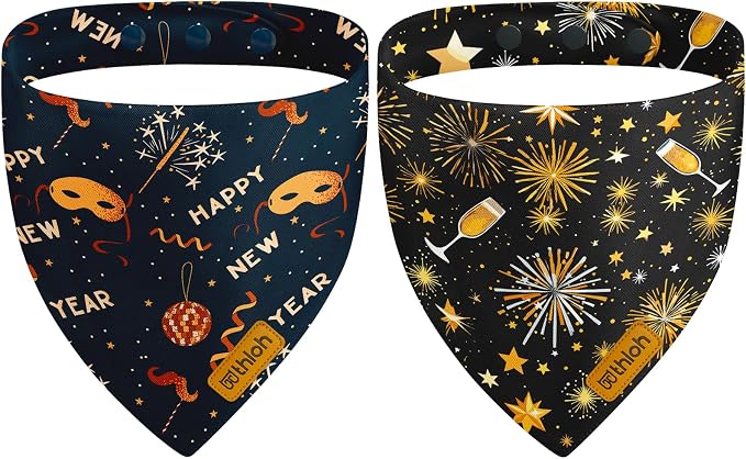 Happy New Year Dog Bandanas by THLOHDogBandanas