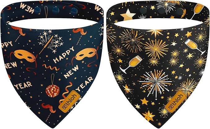 Happy New Year Dog Bandanas by THLOHDogBandanas