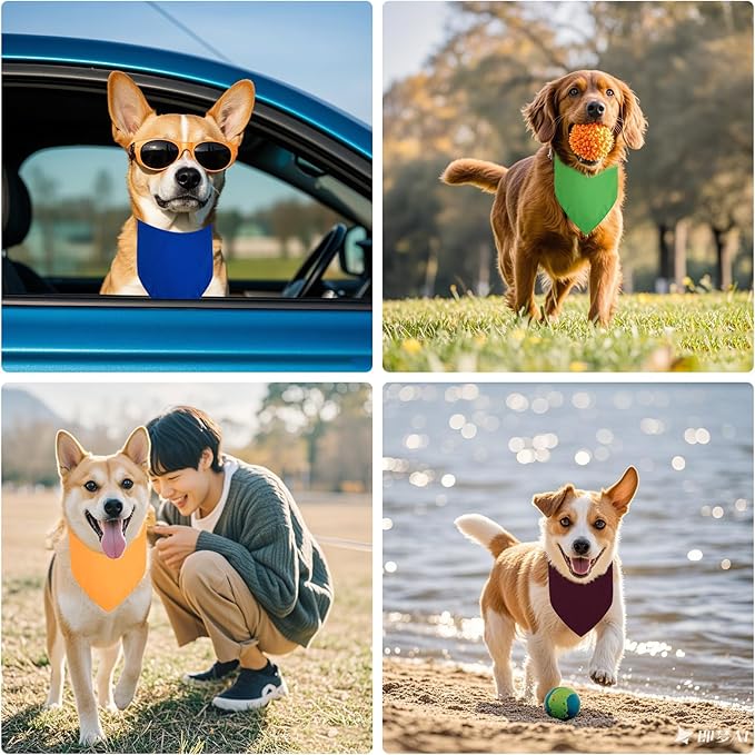 BRT Bearingshui Triangle Dog Bandana 12 Pack, Blank Dog Handkerchief Scarf - Image 3