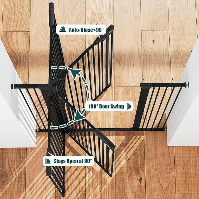 keny 51" Extra Tall Pet Gate, 29.7"-46" Wide Adjustable Cat Gate - Image 5