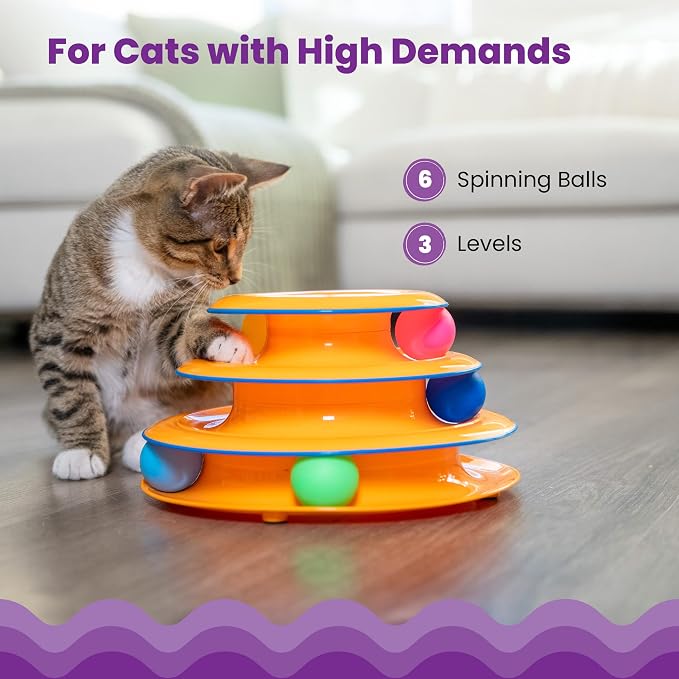 Catstages Tower of Tracks Cat Toy – 3-Level Track Tower - Image 3