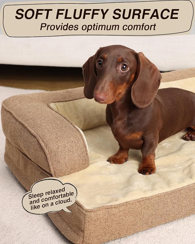 KSIIA Washable Dog Bed Medium Size Senior Dog, Orthopedic Warm Soft Pets Sofa - Image 6