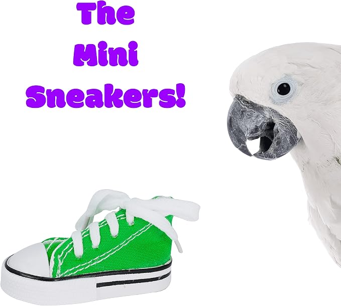 Bonka Bird Toys 2 Mini Sneakers Colorful Cotton Chew Parrot Quaker Budgie Finch - Image 6