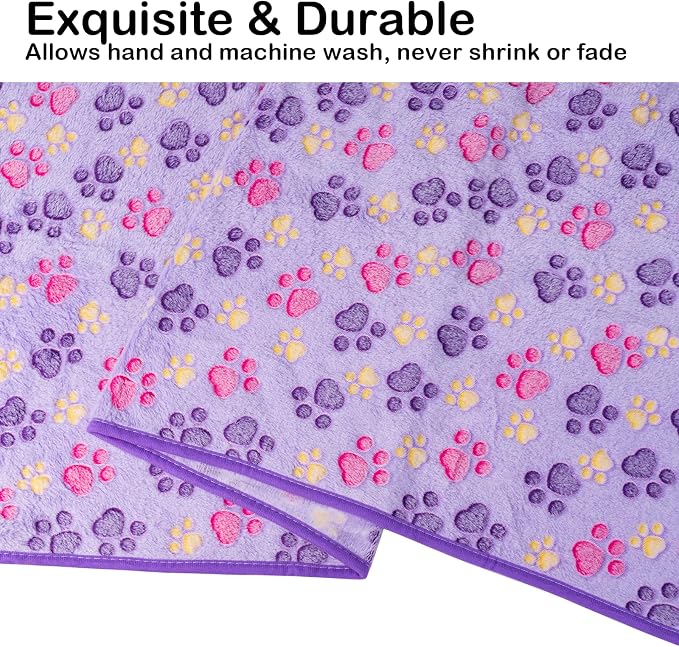 Dono 1 Pack 6 Dog Blankets, Soft Fluffy Fleece Pet Blanket Warm Sleep Mat Paw - Image 4