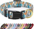 Reflective Dog Collar for Medium Dogs, Cute Boho Adjustable Heavy-Duty Nylon by TMOODEL