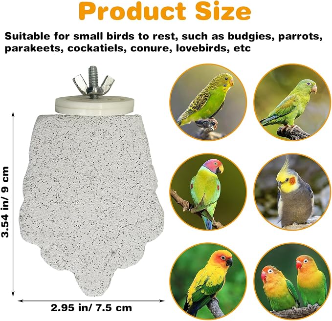 PINVNBY 4 PCS Bird Perches Calcium Parrot Perch Stand Bird Beak Grinding Stone - Image 2