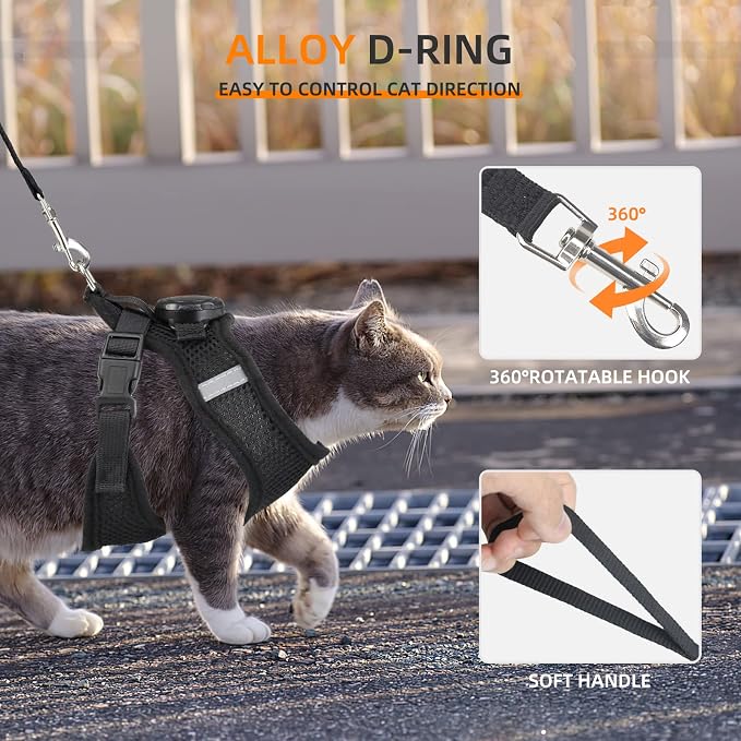 AirTag Cat Harness and Leash for Walking, Integrated Cat Vest - Image 4