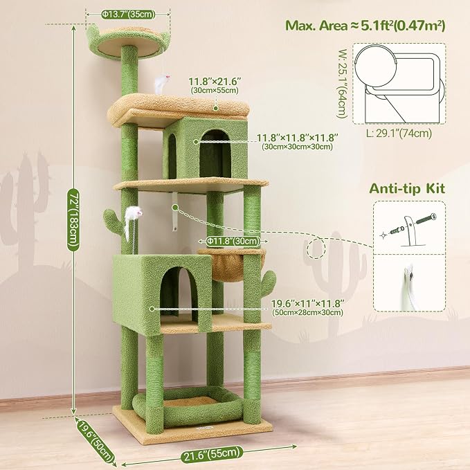 Globlazer Heavy Duty Cactus Cat Tree - Image 6