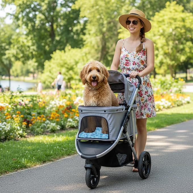 Nuanchu Dog Stroller Cooling Mat Waterproof Outdoor Pet Cooling Mat Washable - Image 3
