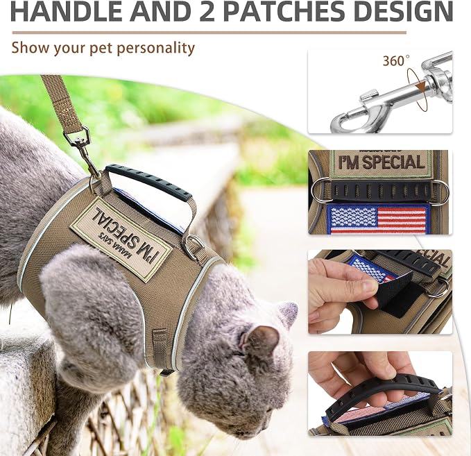 PUPTECK Soft Mesh Cat Vest Harness and Leash Set Puppy Padded Pet Harnesses - Image 4
