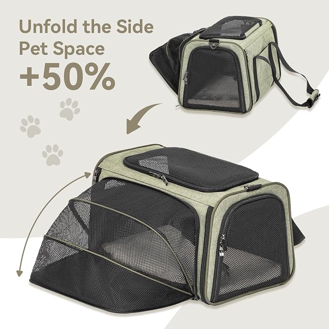 Petsfit Expandable Rabbit Carrier Small Cat Carrier Airline Approved - Image 4