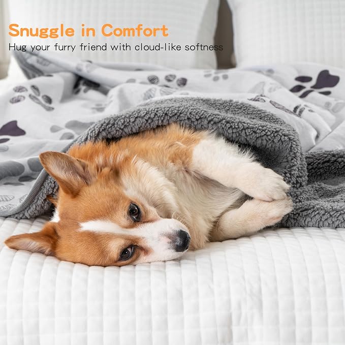 Waterproof Dog Blankets Pet Blanket 60"x80", Soft Fluffy Sofa Car Bed Protector - Image 5