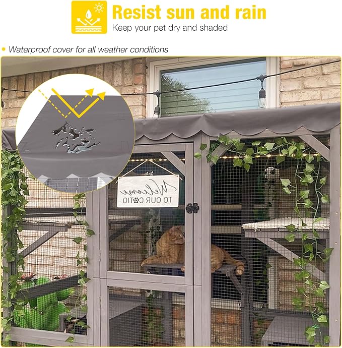 Aivituvin Cat House Outdoor Catio Kitty Enclosure - Image 7