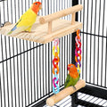 Bird Perches Cage Toys Parrot Wooden Platform Play Gyms Exercise Stands by FrgKbTm