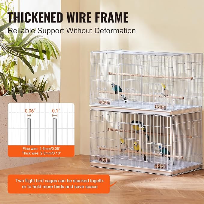 VEVOR 30-inch Flight Bird Cage, Stackable Bird Cage - Image 3