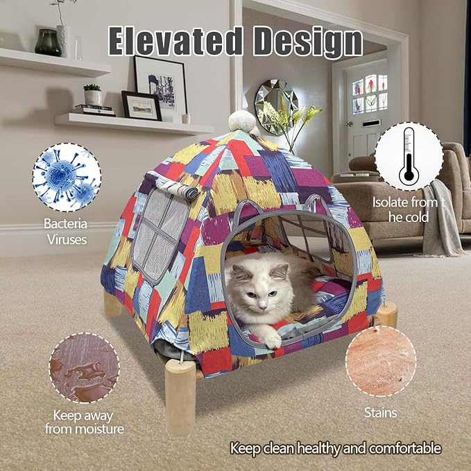 Pozico Portable Cat Tent Bed – Lightweight Foldable Cat House - Image 5