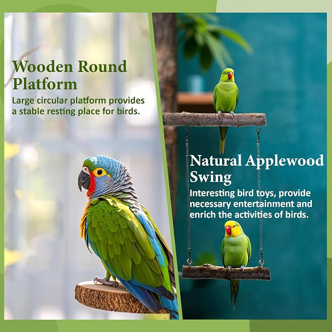 8pcs Bird Perches for Cage, Natural Wood Bird Perch for Parakeet/Cockatiel - Image 4