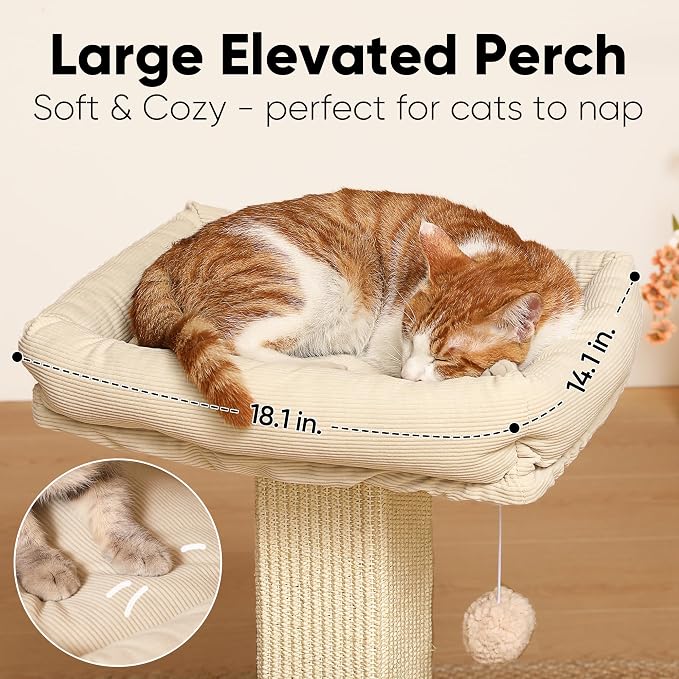 FUKUMARU Cat Scratching Post, Modern Style Tall Scratch Posts - Image 5