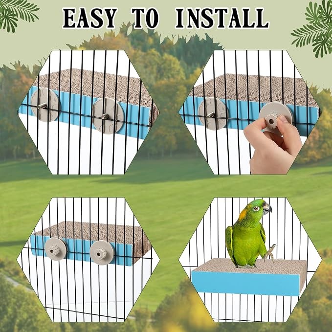 Skyygemm 2 Pieces Parrot Toy Bird Chew Cage Accessories Flat Perch Bird Paw - Image 5