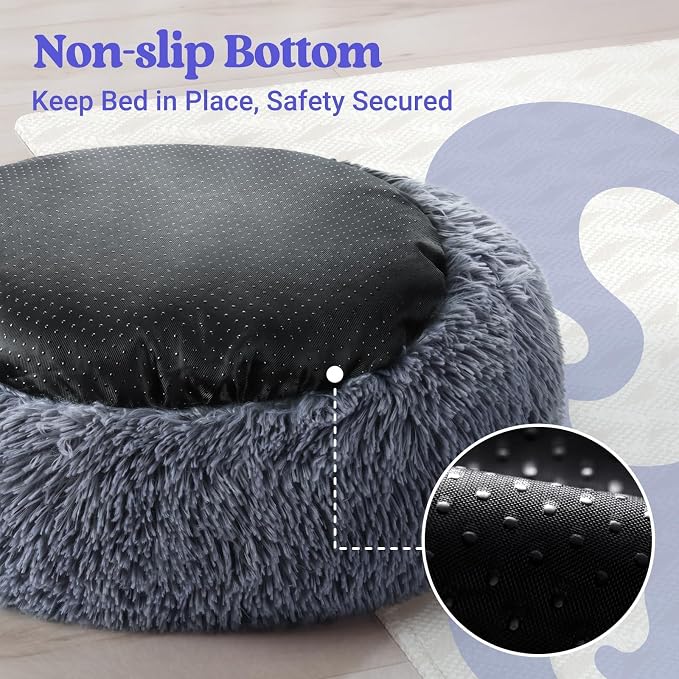 rabbitgoo Dog Bed for Small, 24 inches Machine Washable, Fluffy Donut Pet Bed - Image 7