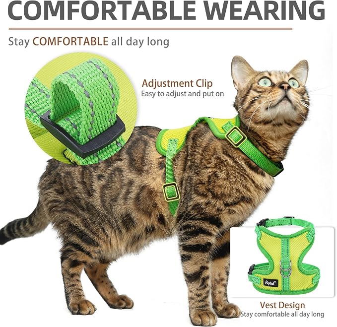 PUPTECK Cat Harness and Leash Set Escape Proof, Reflective Adjustable Soft Mesh - Image 4