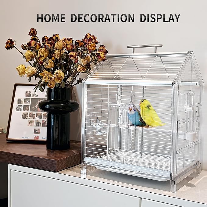 20.5 inch Small Bird Cage, Parrot Cage, Portable Bird Carrier, Travel Carrier - Image 5
