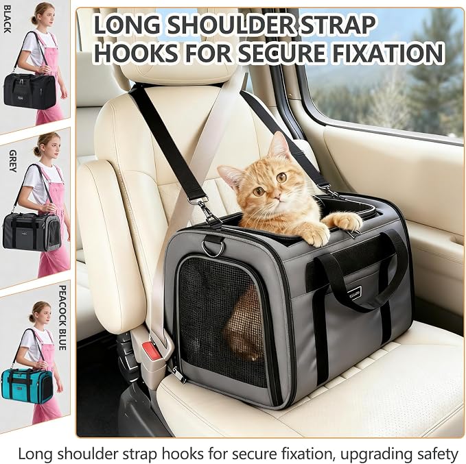 Cat Travel Carrier .Foldable Dog Carrier Bag, Soft Sided cat Carrier up to 20 - Image 6