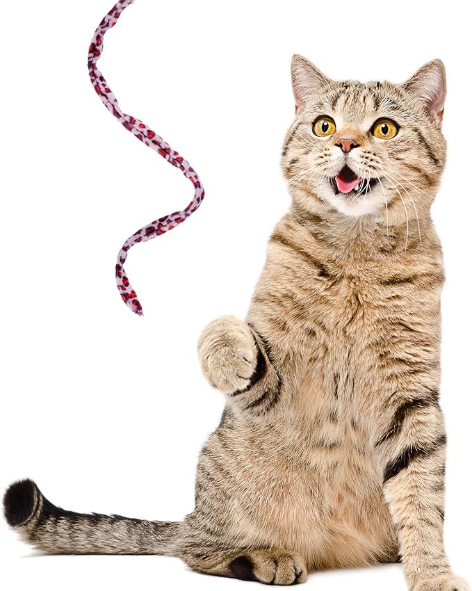 Sumind 3 Pieces Jungle Cat Wand Cat Teaser Charmer Interactive Fun Toys Wand - Image 4
