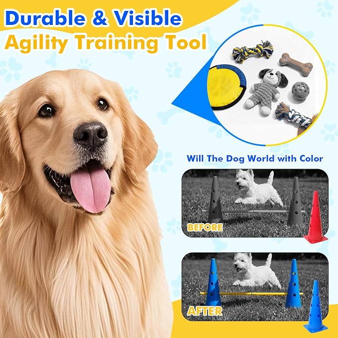 Wdmiya 18.9" Dog Agility Training Hurdle Cone Set, Dog Agility Course Backyard - Image 4