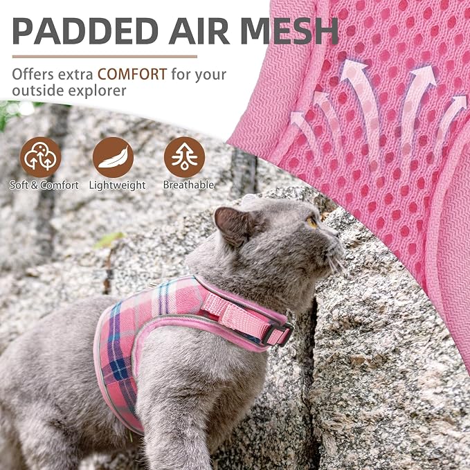 PUPTECK Soft Mesh Cat Vest Harness and Leash Set Puppy Padded Pet Harnesses - Image 2