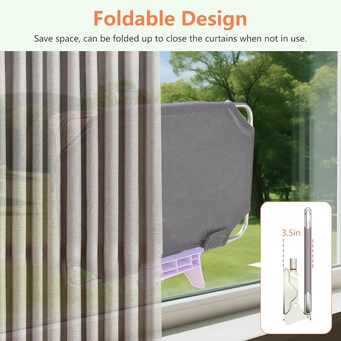 Cat Window Perch for Small Window, Cordless Cat Window Hammock, Cats Seat for - Image 4