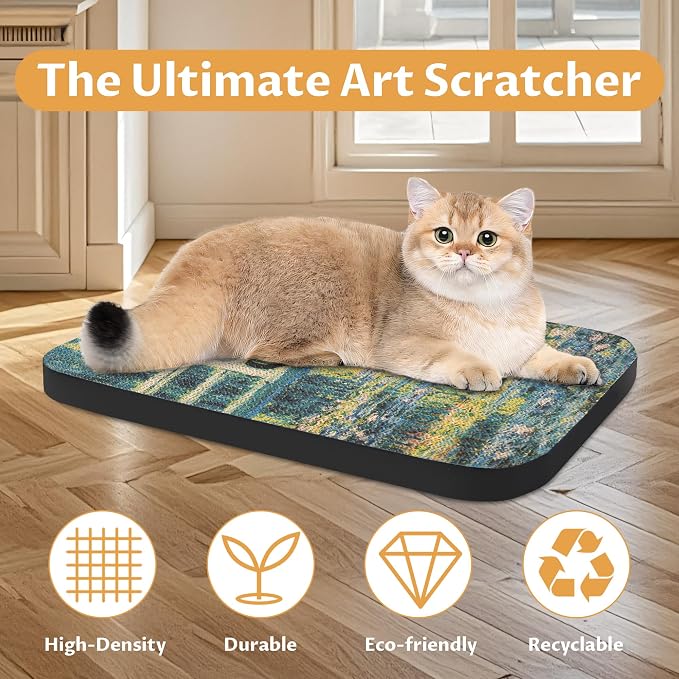 Art Cat Scratcher, Wall-Mountable Cat Scratching Board, Cat Wall Scratcher - Image 4