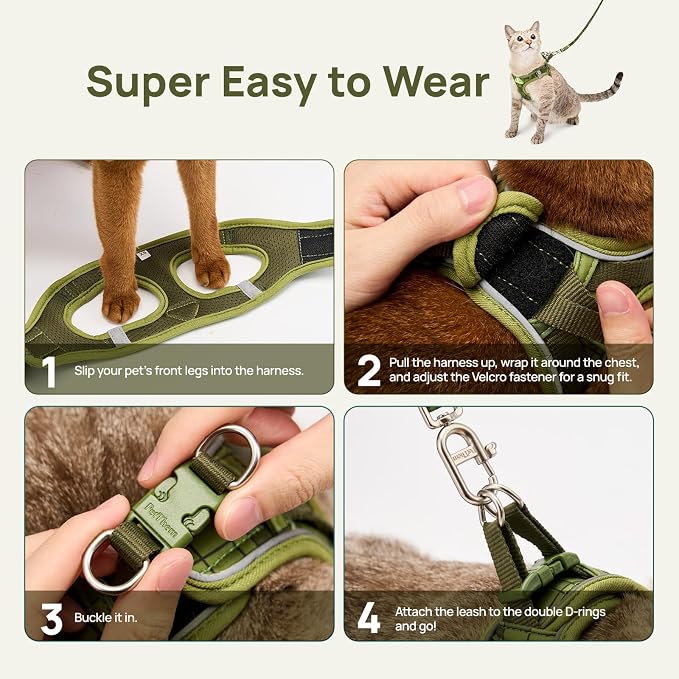 Cat Harness and Leash Set, Step-in Escape Proof Adjustable Vest Harness - Image 7
